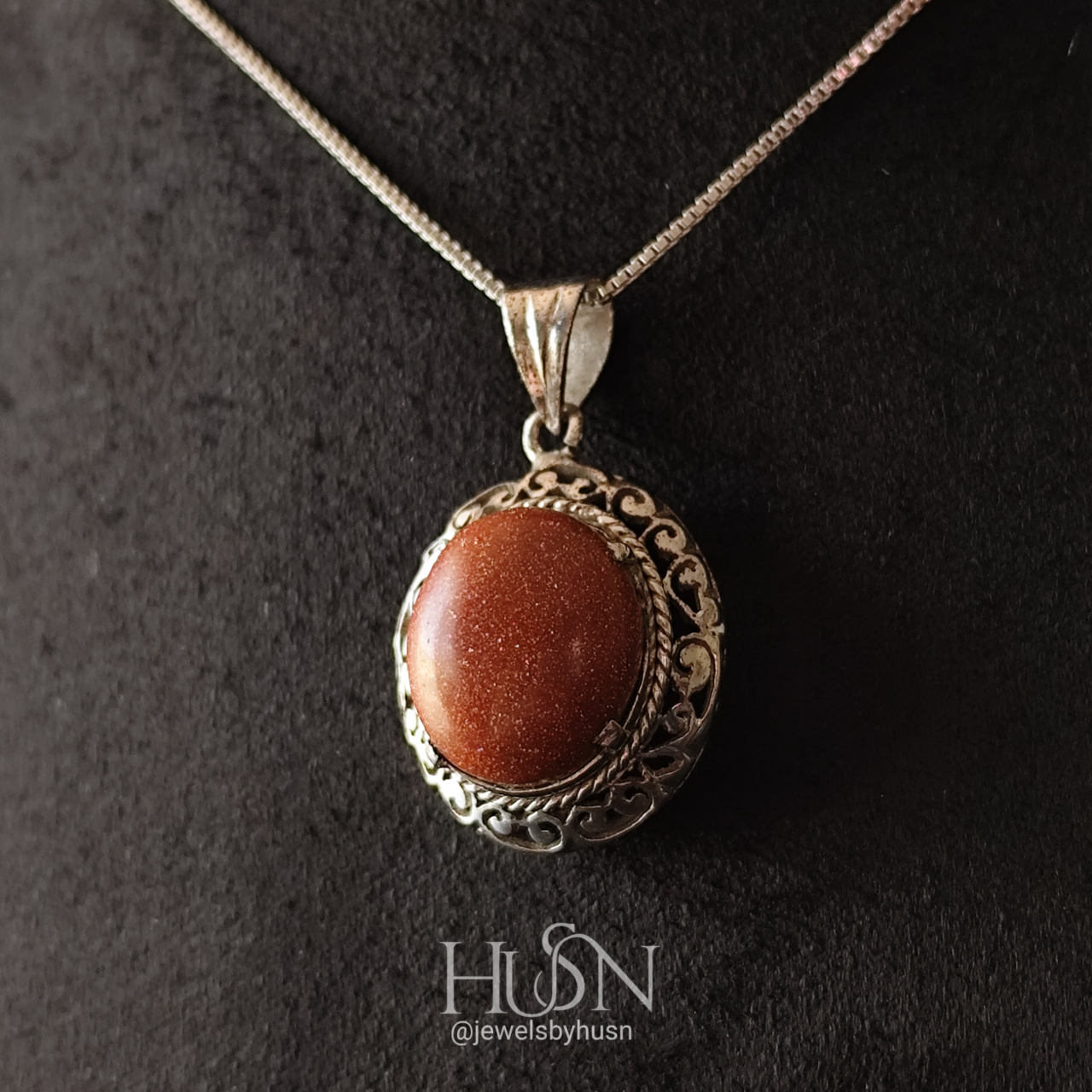 Goldstone Filigree Pendent