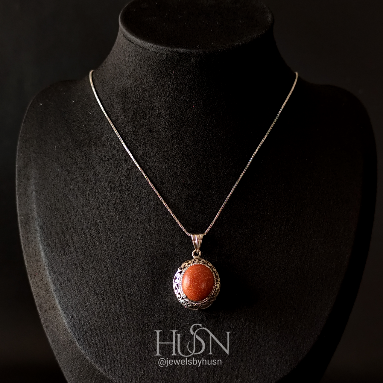 Goldstone Filigree Pendent
