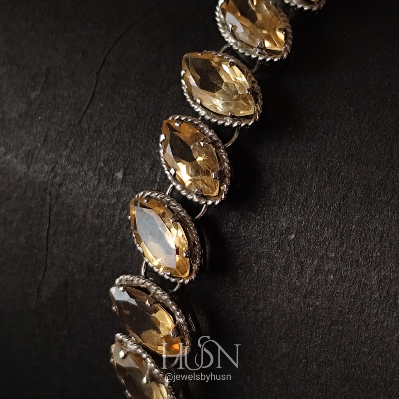 Golden Topaz Stone Studded Bracelet