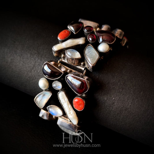 Mixed Gemstone Mosaic Bracelet
