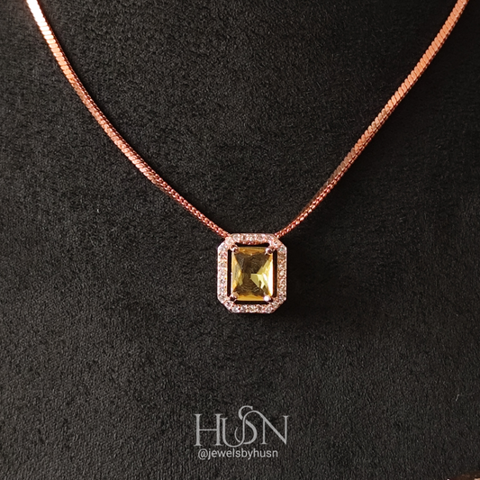 Golden Topaz Hued Pendant Set